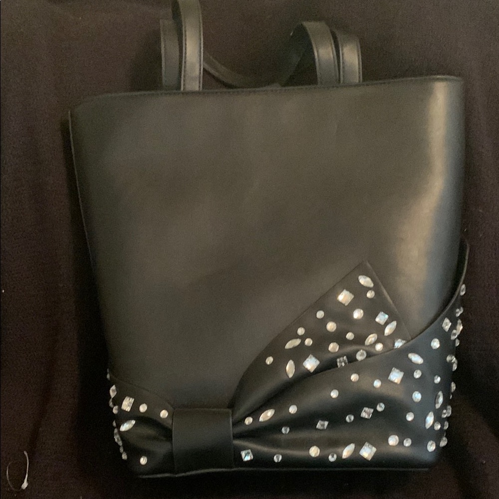 Elegant Black Studded Women's Bag from Christian Siriano